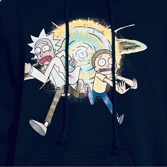 RICKY and MORTY Hoodie Sweatshirt ~ Black ~ Men's Size Small - Picture 5 of 5
